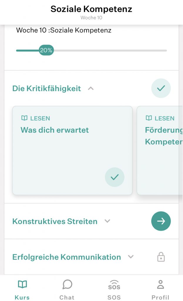Schmerz - IMG 61F3B22316F5 1 auf Glücksgehirn Screenshot Selfapy App Schmerz Kurs